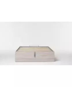 Letto 1 piazza e mezza "bed box" olmo naturale con rete e contenitore, 120x190 cm